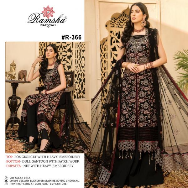 Ramsha R 363 To R 366 Designer Georgette Embroidery Pakistani Salwar